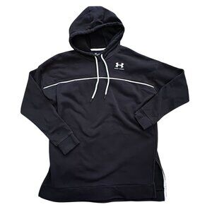 Under Armour Rival Fleece Tunic Sweatshirt-Black-Size L-GUC